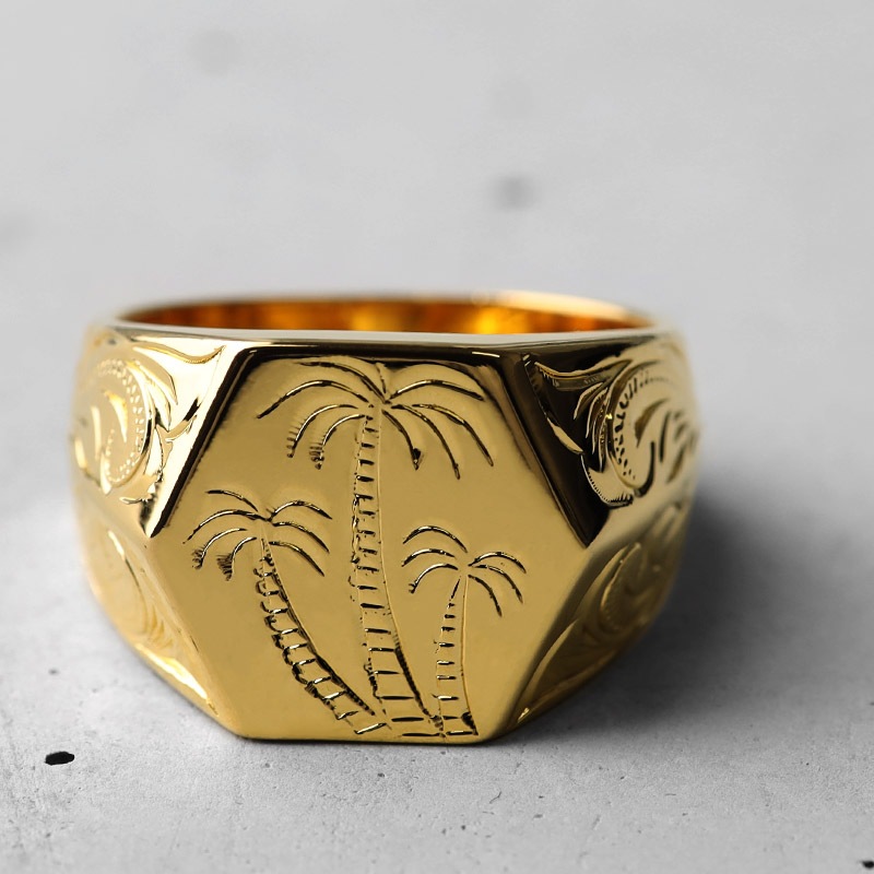 BFF 印台リング ヤシの木 [bffr015-g-l]