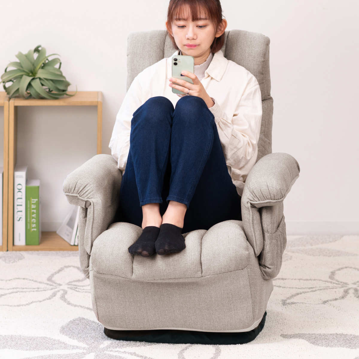 高座椅子 高齢者 回転 リクライニング 折りたたみ スリム 1人掛け ハイバック ソファ リクライニングチェア 椅子 コンパクト 収納 ポケット 肘付き チェア ファブリック 布 シンプル 高座椅子 高齢者 回転 リクライニング 折りたたみ スリム 1人掛け ハイバック ソファ リクライニングチェア 椅子 コンパクト 収納 ポケット 肘付き チェア ファブリック 布 シンプル