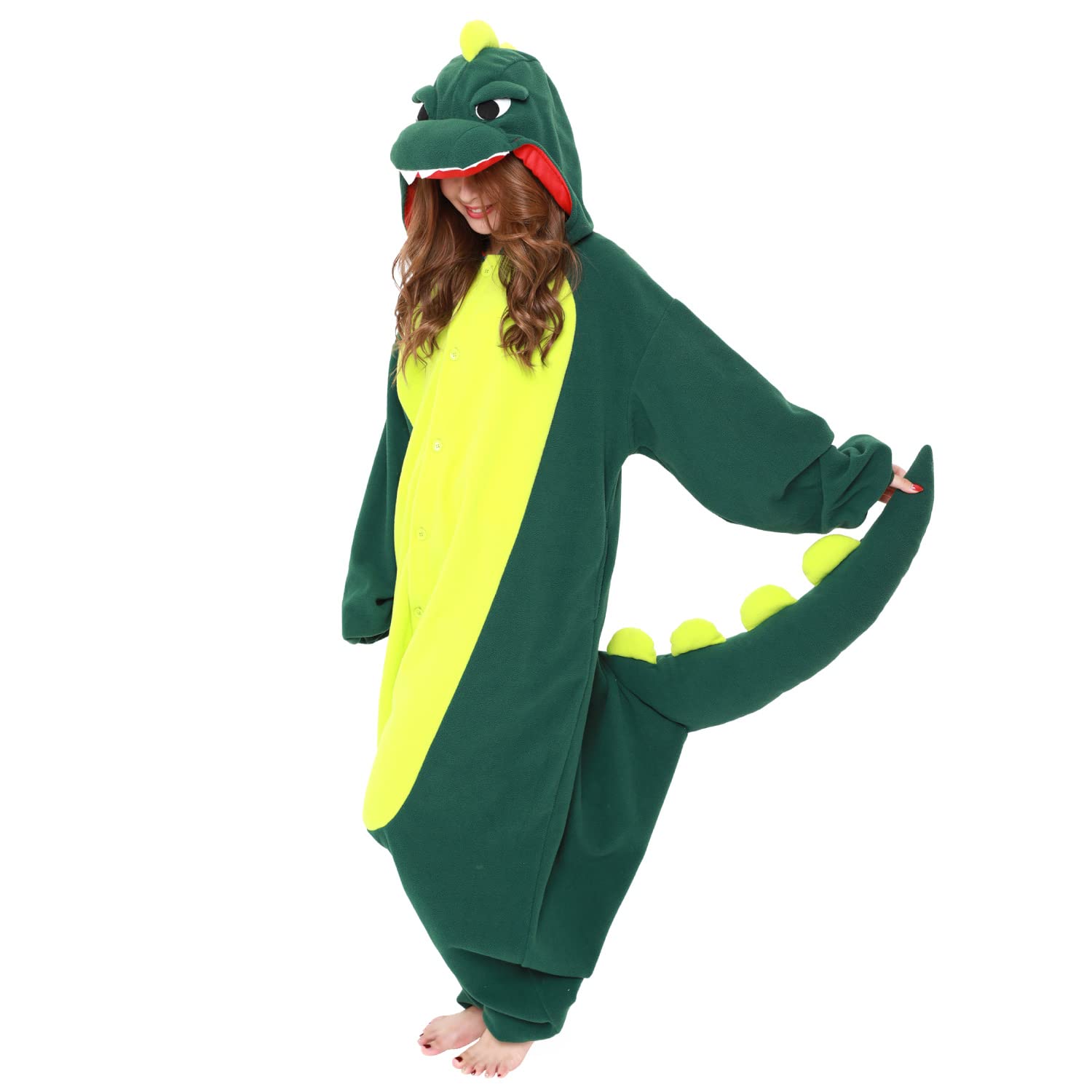 2635 着ぐるみ 大人用 フリース アニマル【カイジュウ/グリーン】