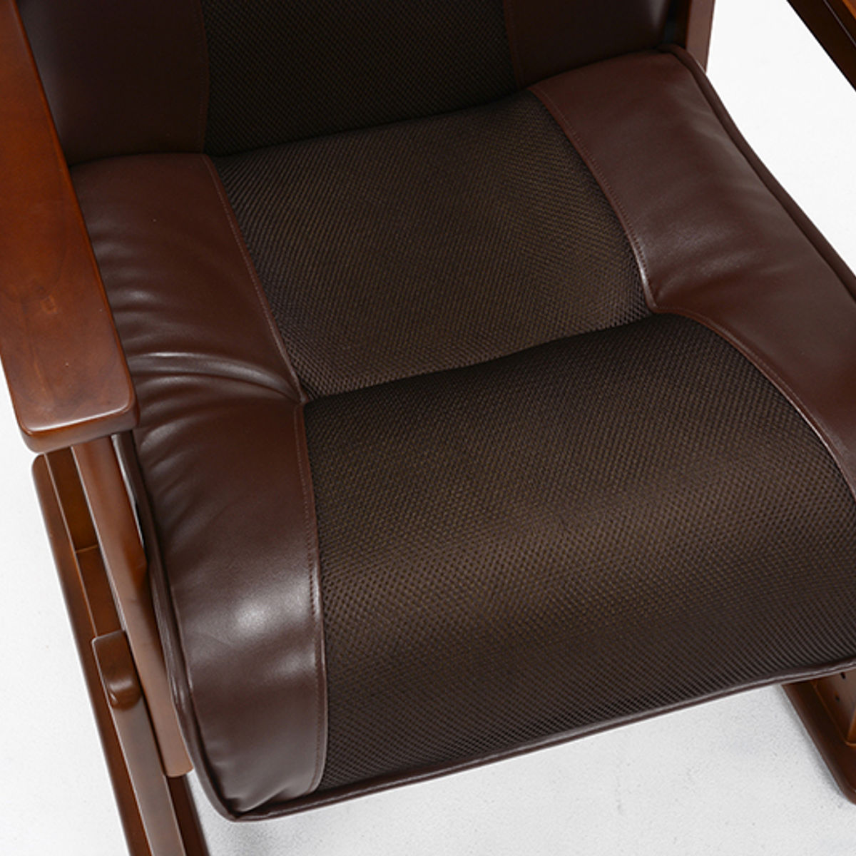 高座椅子 無段階リクライニング 高さ8段階調整 ロータイプ 2way 立ち座り楽 座いす 座椅子 1人掛け ソファ 木製 フレーム ハイバック 肘置き 肘掛 合皮 レザー調 メッシュ素材