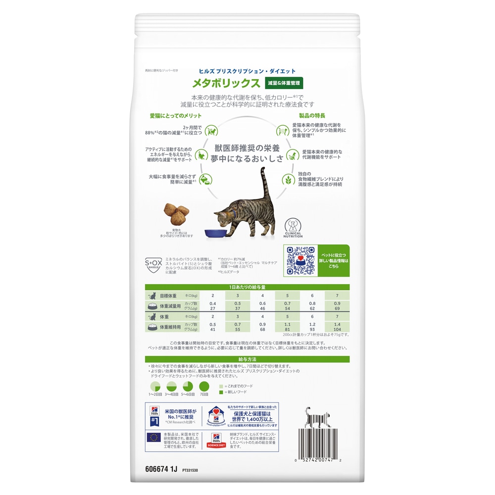 【2袋セット】ヒルズ 食事療法食 猫用 メタボリックス 体重管理 ドライ 2kg 【2袋セット】ヒルズ 食事療法食 猫用 メタボリックス 体重管理 ドライ 2kg
