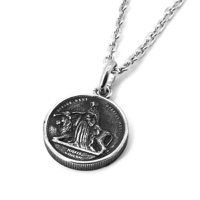 LH-1 ウナ&ライオン コインネックレス サージカルステンレス316L 金属アレルギー対応 03NE0505SV ステンレスネックレス メンズ 人気ブラ LH-1 ウナ&ライオン コインネックレス サージカルステンレス316L 金属アレルギー対応 03NE0505SV ステンレスネックレス メンズ 人気ブラ