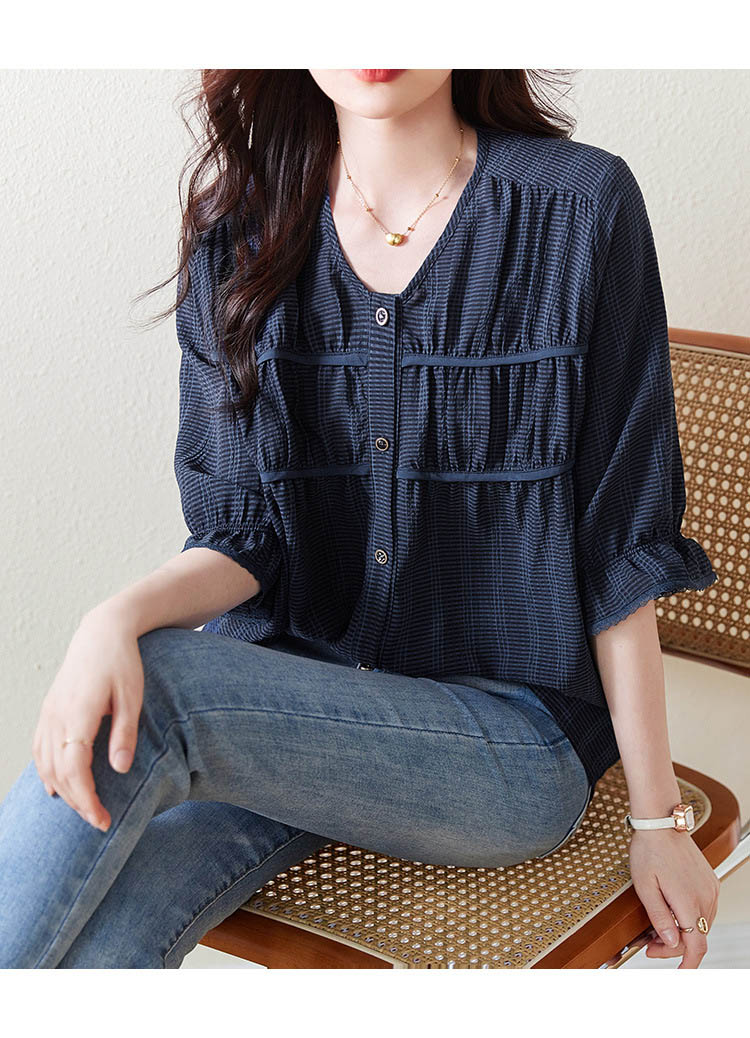 【2025新作】ブラウス レディース 春 夏 秋 半袖 前開き スーツ オフィス トップス トップス 大きいサイズ フォーマル ネイビー きれいめ ゆったり おしゃれ 通勤 オフィス