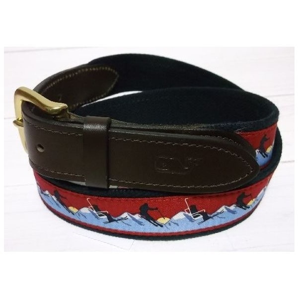 ヴィニヤードヴァインズ 本革製 レザー 布ベルト アメリカ製 レッド vineyard vines VV4-015 ヴィニヤードヴァインズ 本革製 レザー 布ベルト アメリカ製 レッド vineyard vines VV4-015