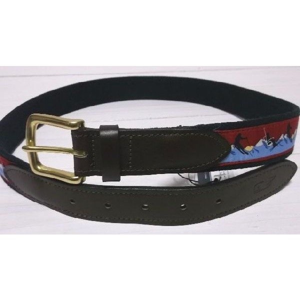 ヴィニヤードヴァインズ 本革製 レザー 布ベルト アメリカ製 レッド vineyard vines VV4-015 ヴィニヤードヴァインズ 本革製 レザー 布ベルト アメリカ製 レッド vineyard vines VV4-015