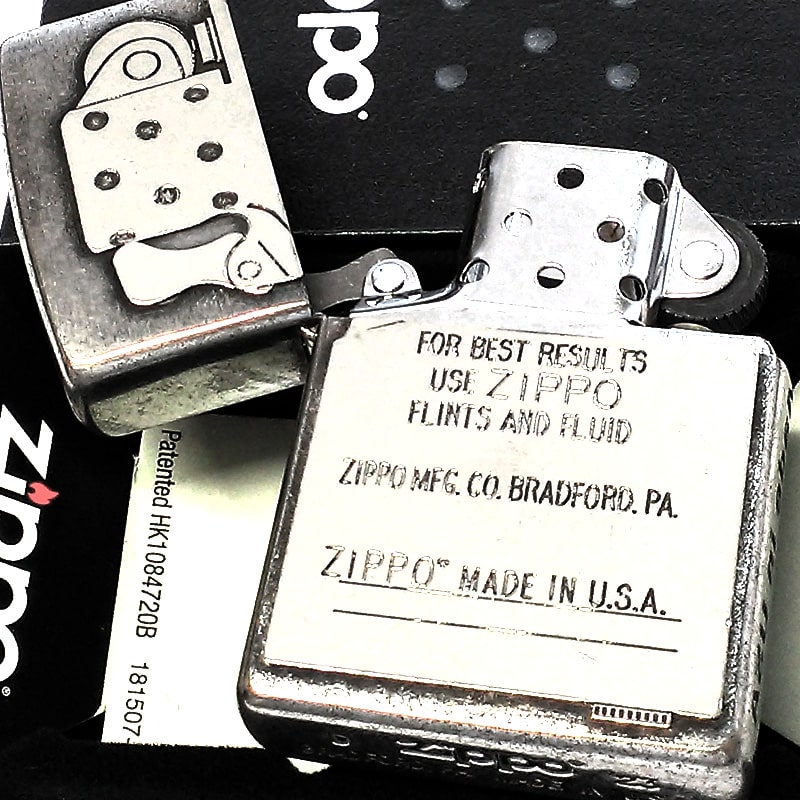 ZIPPO おしゃれ クラシックメタル インサイドユニットメタル ジッポ ライター 渋い ユーズドバレル加工 アンティークシルバー メンズ ギフト プレゼント