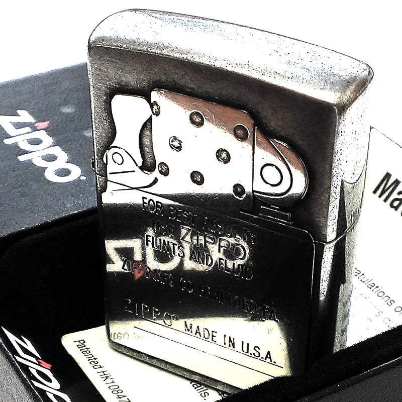 ZIPPO おしゃれ クラシックメタル インサイドユニットメタル ジッポ ライター 渋い ユーズドバレル加工 アンティークシルバー メンズ ギフト プレゼント