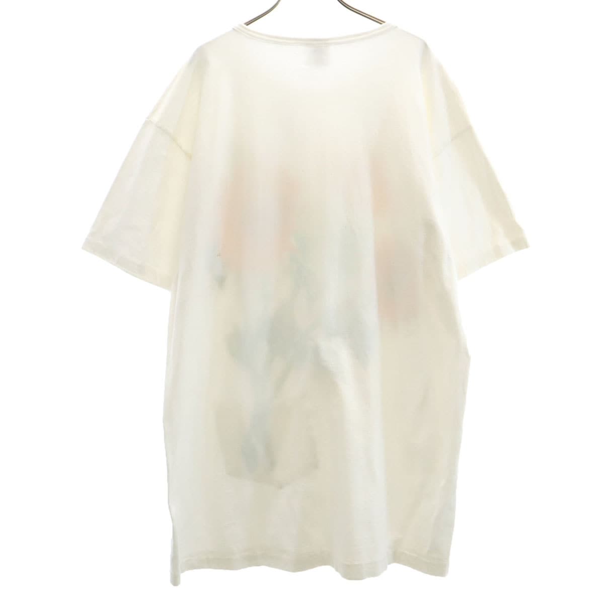 PRINTS OF TAILS 90s USA製 オールド ひまわり 半袖 ワンピース ONE SIZE ホワイト シングルステッチ レディース 古着