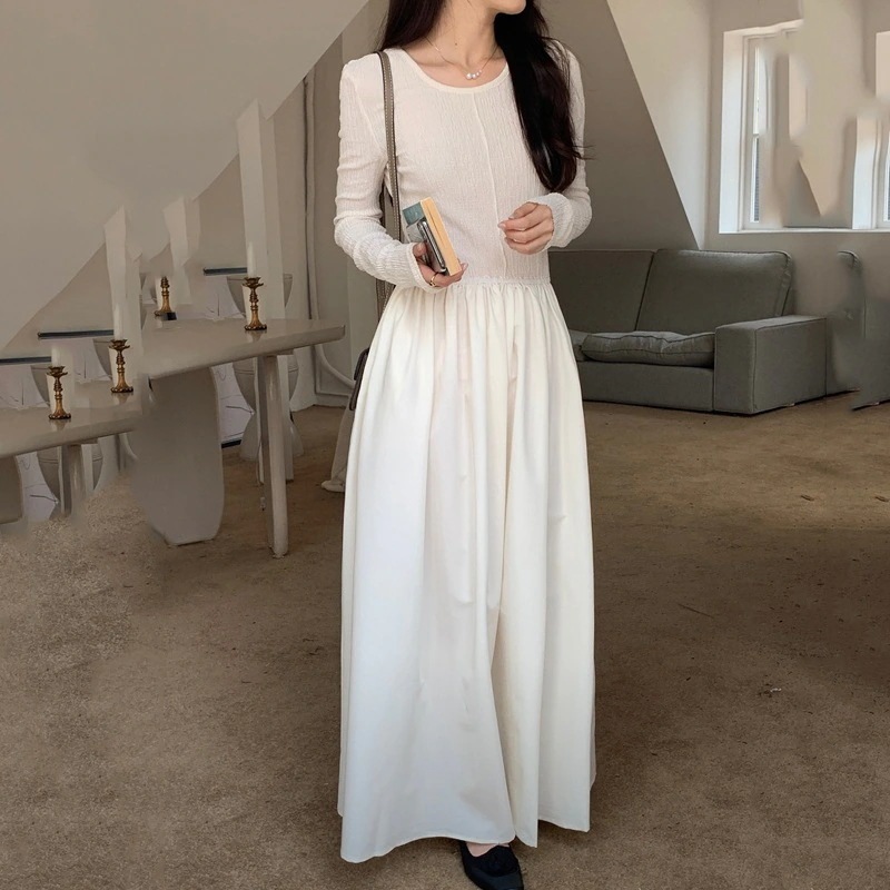 ワンピース高級感プリーツロングワンピース2025作ワンピース常通勤着ドレス快適 ワンピース高級感プリーツロングワンピース2025作ワンピース常通勤着ドレス快適