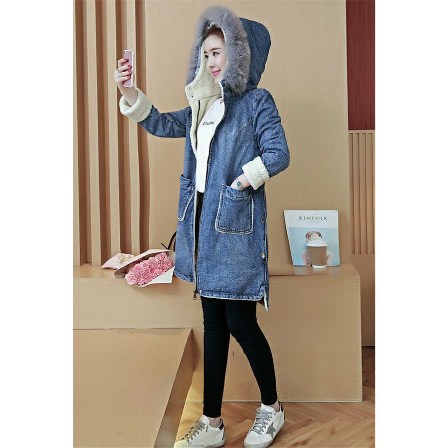 デニムジャケット ボアコート レディース コーディガン ボア ジャケット コート 中綿コート アウター モコモコ 可愛い 冬 暖かい 防寒 羽織