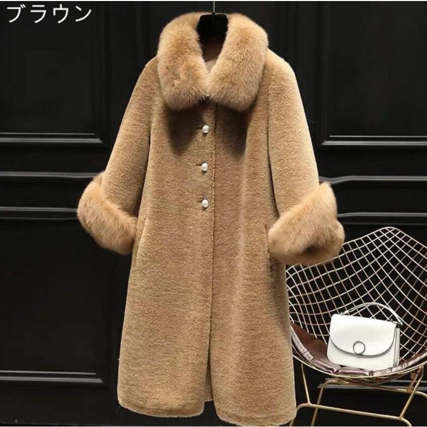 ムートンコート レディース ファーコート フェイクムートン ロングコート オーバーコート ボアコート