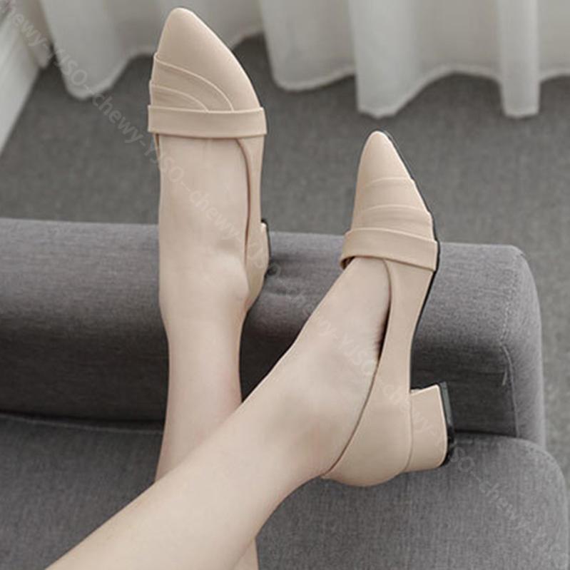 1000円OFFクーポン パンプス ローヒール 4cm ポインテッドトゥ 痛くない 幅広 走れる パンプス 歩きやすい 太ヒール ぺたんこ シューズ 春 夏 秋 冬 低反発クッション 甲高 オフィスパ