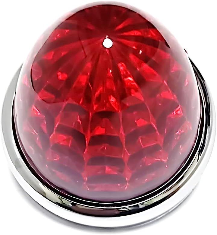 24V トラック用 LED マーカーランプ サイド 8面クリスタルカット仕様 16LED メッキリング 汎用 4個 セット( レッドレンズ) 24V トラック用 LED マーカーランプ サイド 8面クリスタルカット仕様 16LED メッキリング 汎用 4個 セット( レッドレンズ)