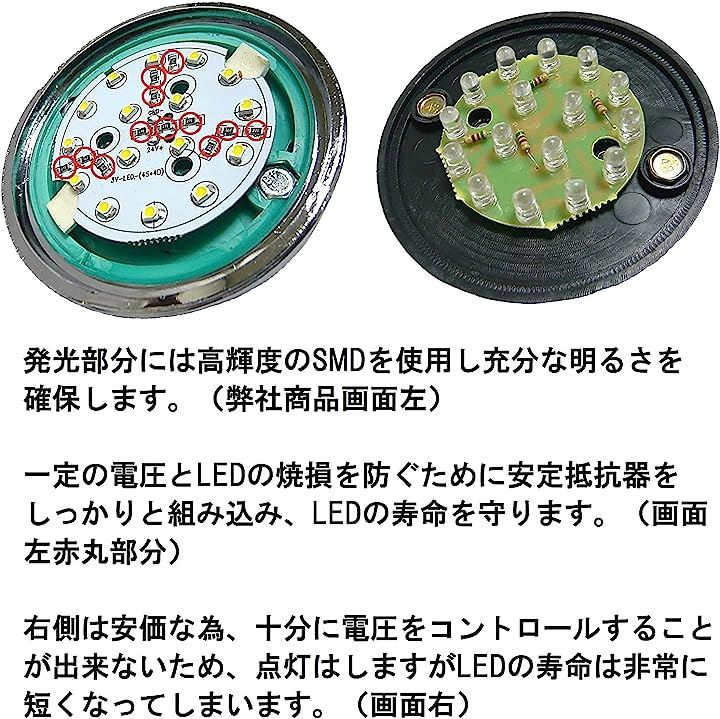 24V トラック用 LED マーカーランプ サイド 8面クリスタルカット仕様 16LED メッキリング 汎用 4個 セット( レッドレンズ) 24V トラック用 LED マーカーランプ サイド 8面クリスタルカット仕様 16LED メッキリング 汎用 4個 セット( レッドレンズ)