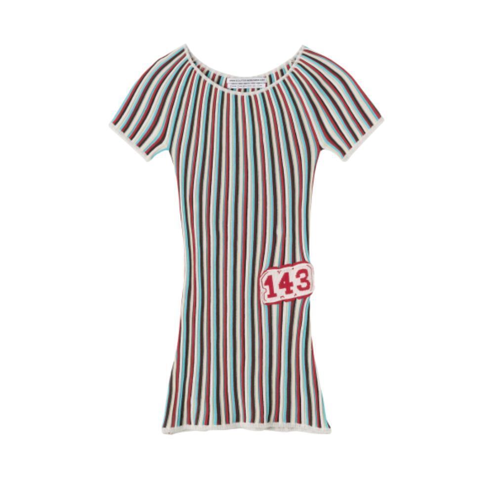 スカルプター Pleated Knit Mini Dress Multi Stripe SC24S301M スカルプター Pleated Knit Mini Dress Multi Stripe SC24S301M