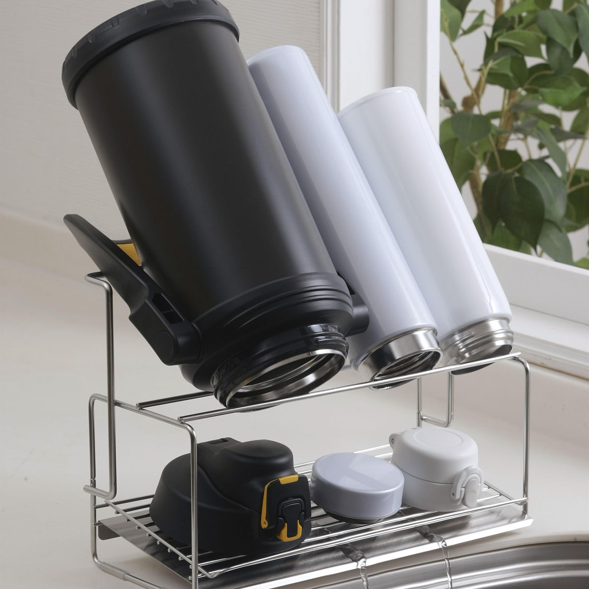 下村企販オールステンレス スリムマグボトル & グラストレー 42101