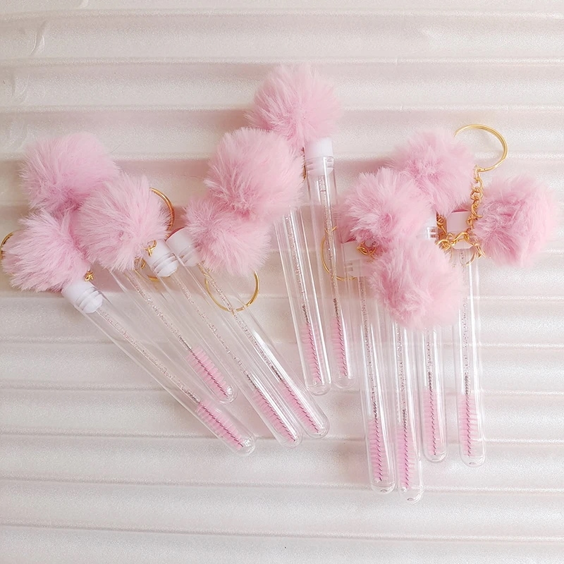 アイブロウブラシ,10個セット,まつげエクステ用の再利用可能なメイクツール