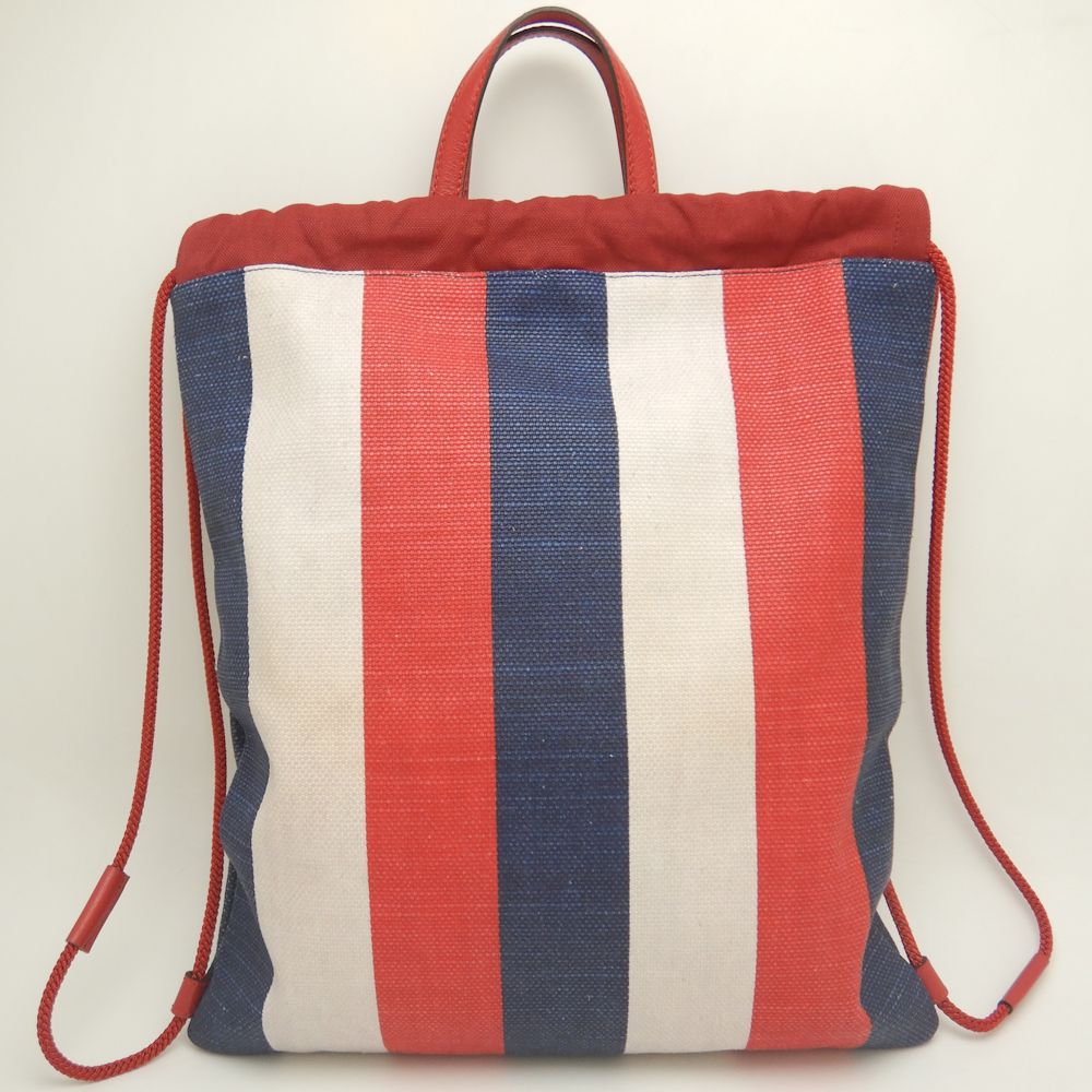 ドローストリング ミディアム 473872 リュック・バックパック キャンバスxレザー トリコロール/252159【中古】