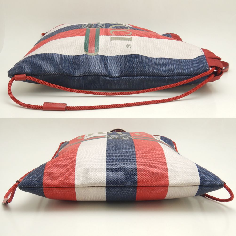 ドローストリング ミディアム 473872 リュック・バックパック キャンバスxレザー トリコロール/252159【中古】