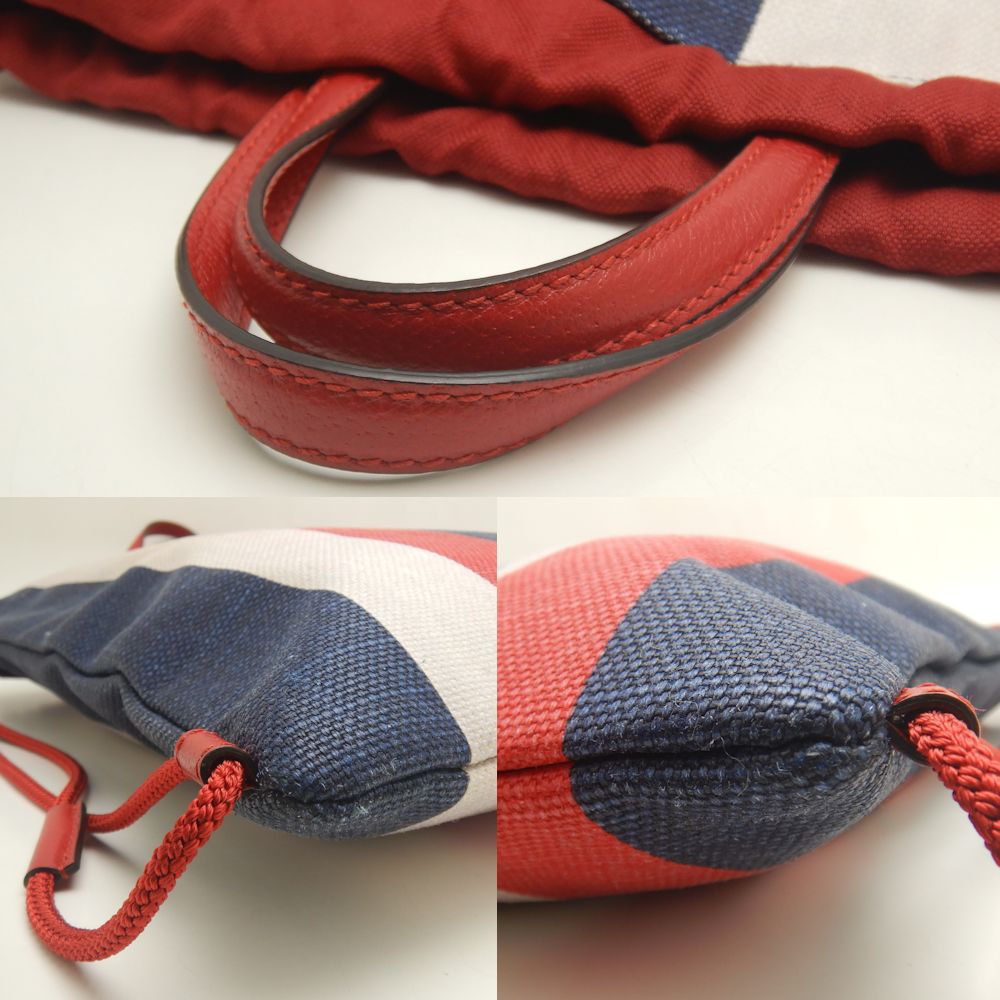 ドローストリング ミディアム 473872 リュック・バックパック キャンバスxレザー トリコロール/252159【中古】