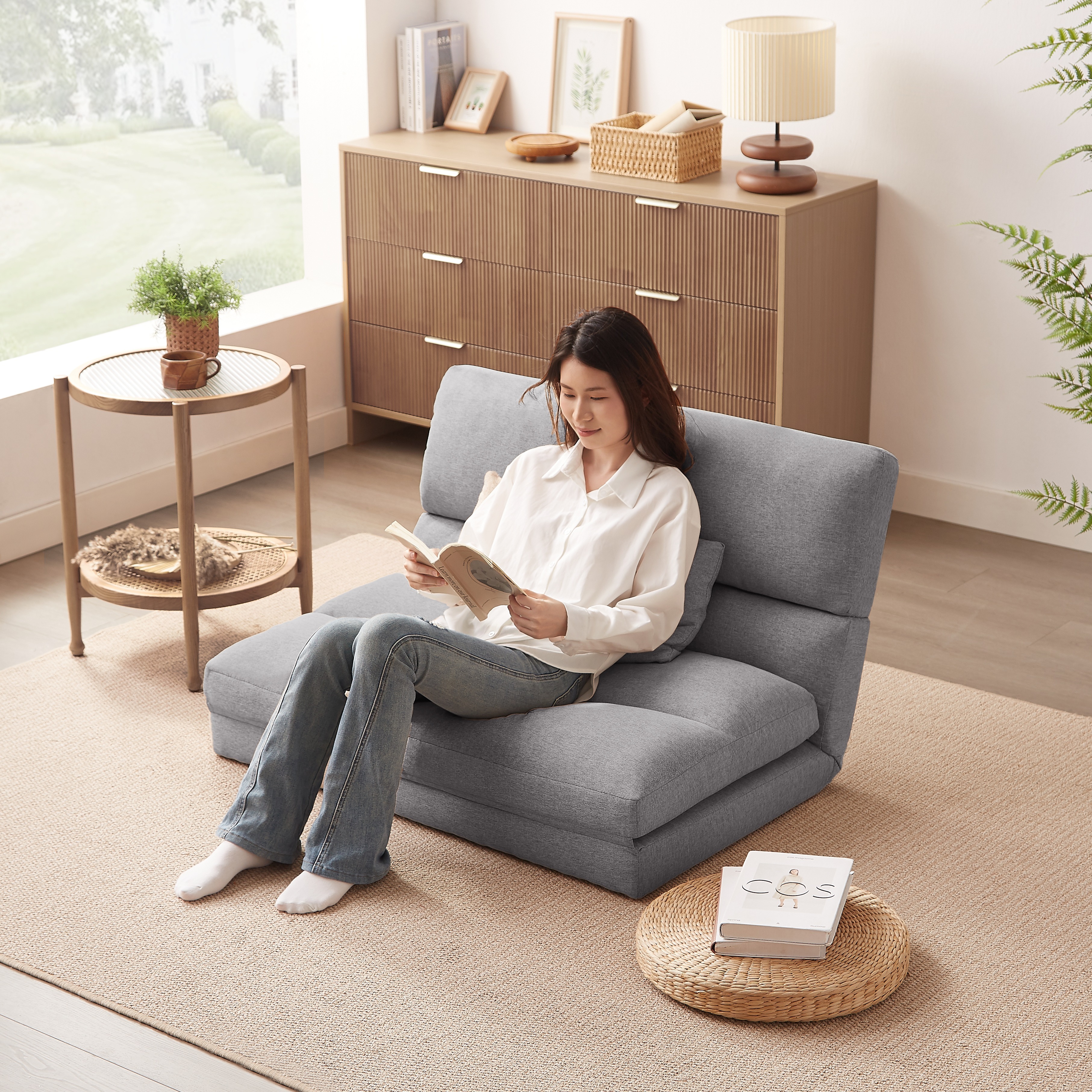 F34折りたたみ ソファベッド 座椅子 幅103cm 2人掛け ソファ リクライニング 5段階 コンパクト P1/P2 おしゃれ