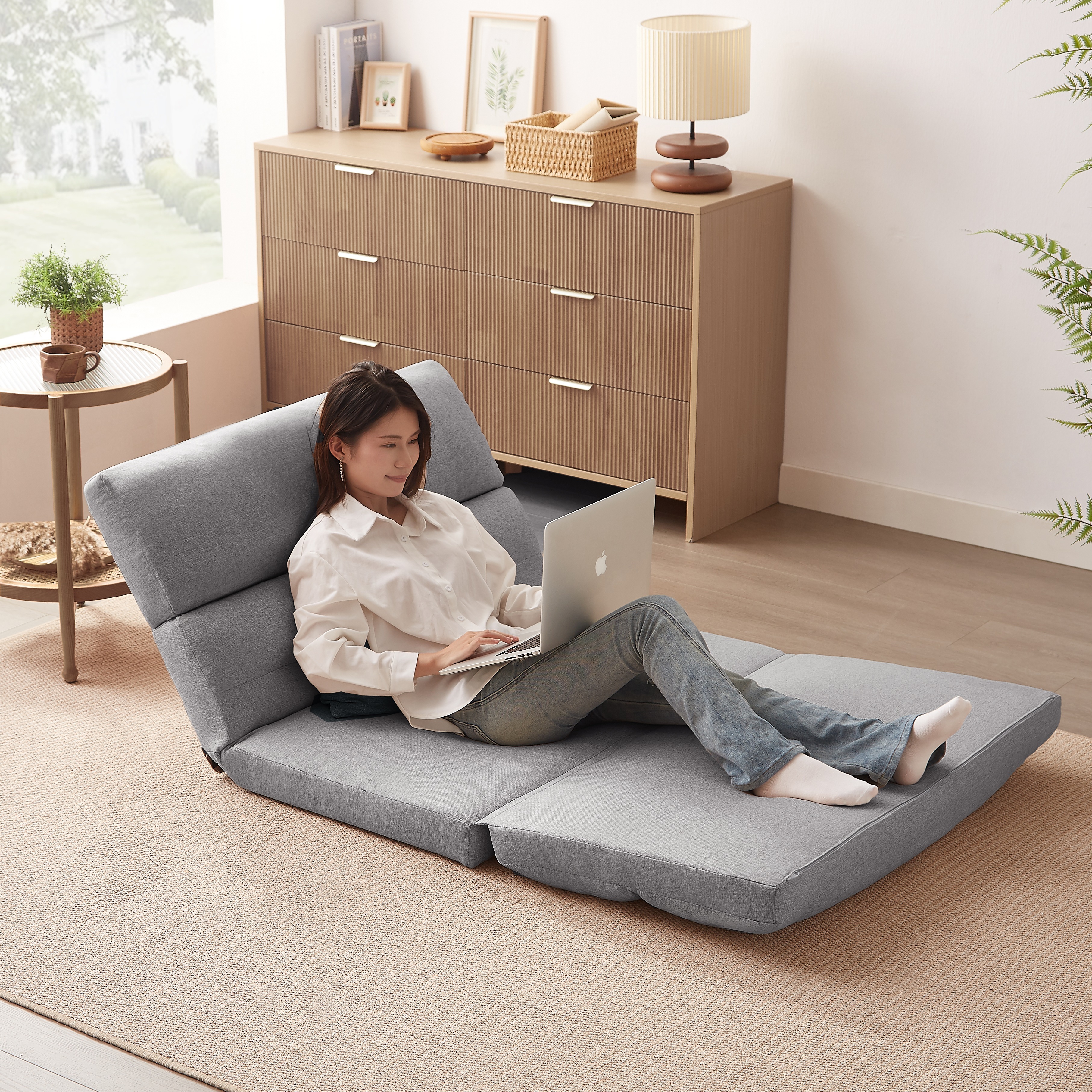 F34折りたたみ ソファベッド 座椅子 幅103cm 2人掛け ソファ リクライニング 5段階 コンパクト P1/P2 おしゃれ