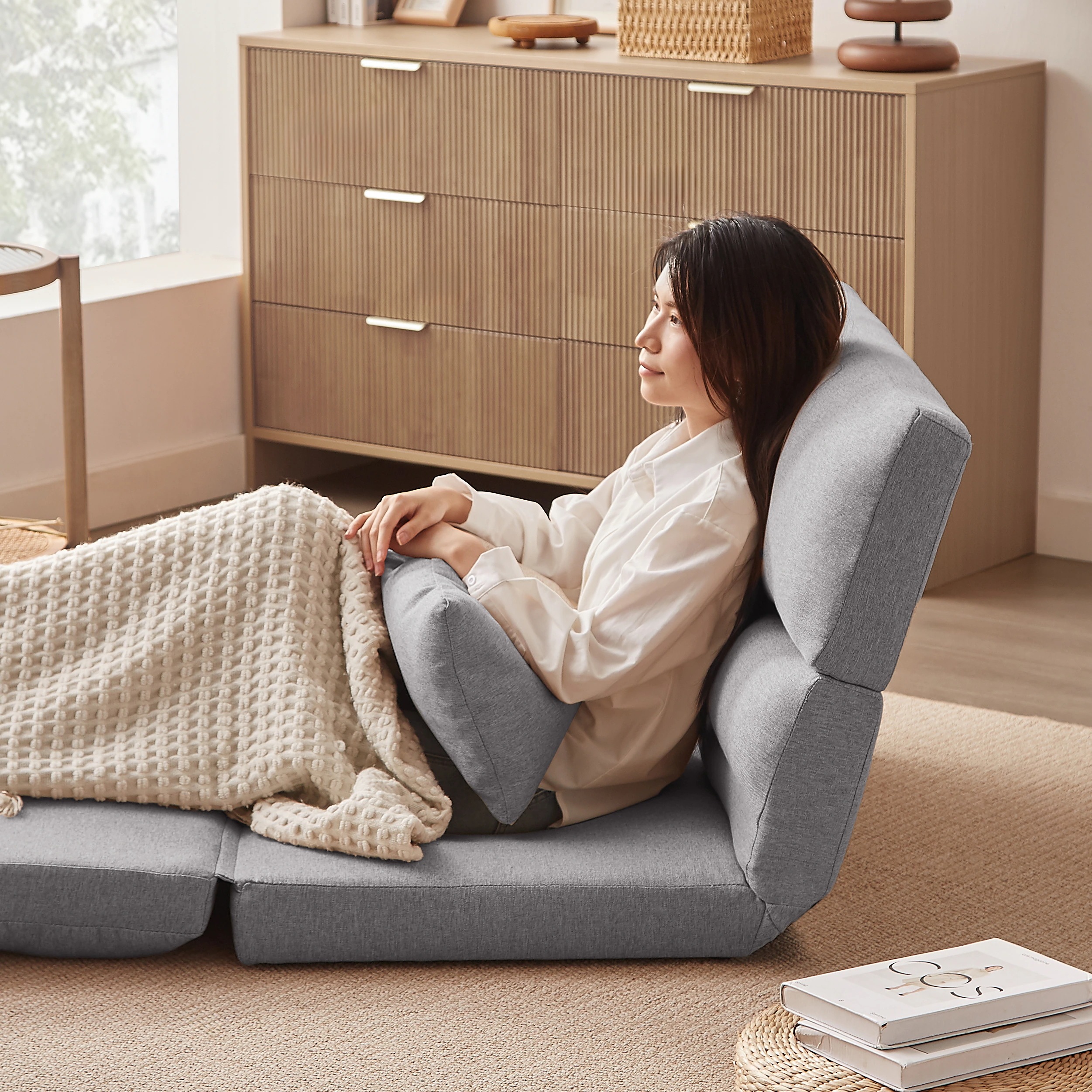 F34折りたたみ ソファベッド 座椅子 幅103cm 2人掛け ソファ リクライニング 5段階 コンパクト P1/P2 おしゃれ