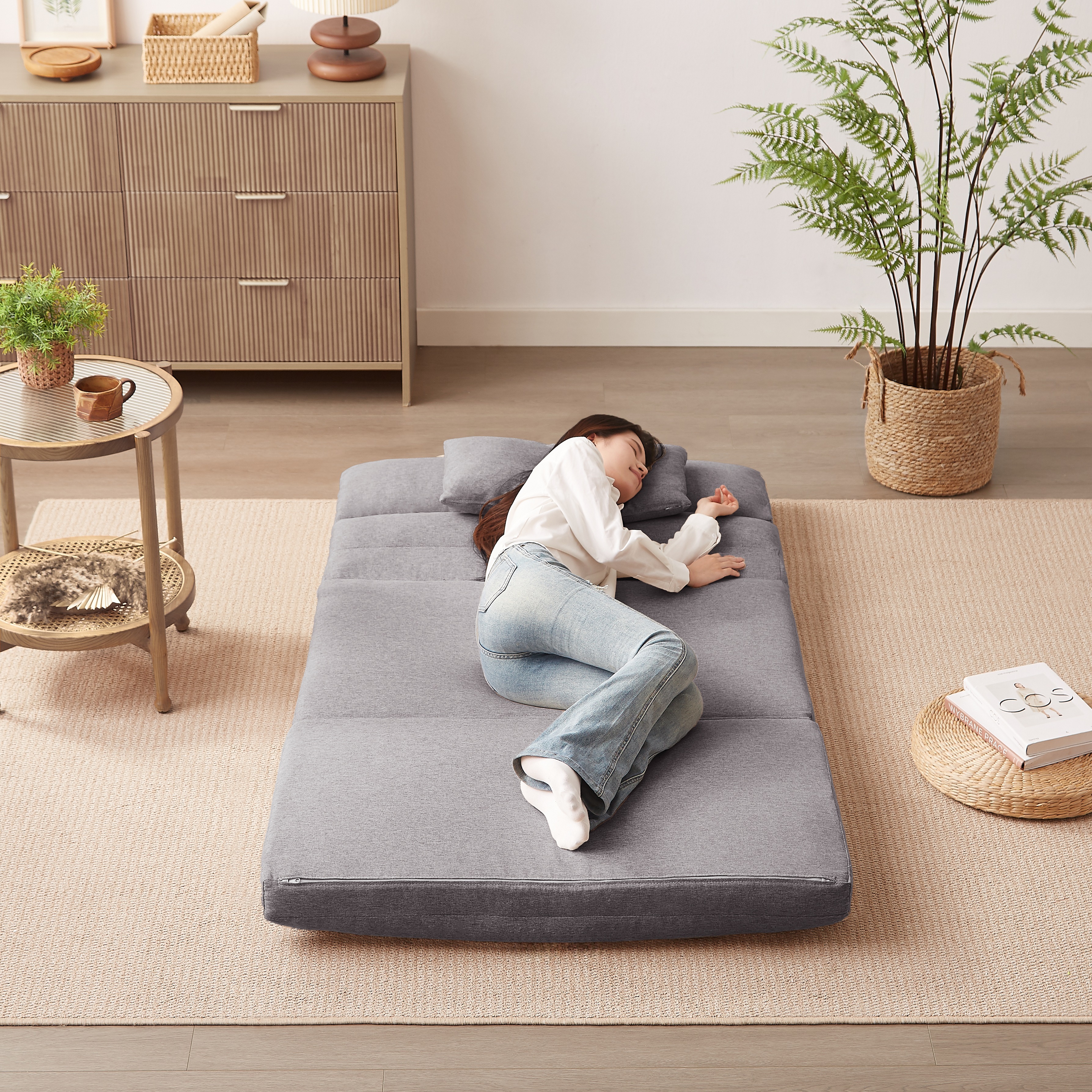 F34折りたたみ ソファベッド 座椅子 幅103cm 2人掛け ソファ リクライニング 5段階 コンパクト P1/P2 おしゃれ