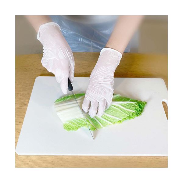 （まとめ） 錦尚金ゆうゆうグローブ ニトリルフィットグローブ パウダーフリー ホワイト L 1箱（100枚） [x5セット]