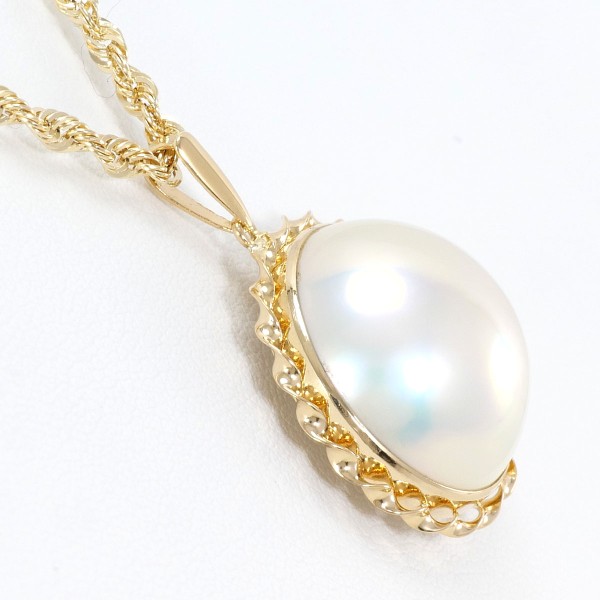 K18 18金 YG イエローゴールド ネックレス マベパール(真珠) ジュエリー 中古 K18 18金 YG イエローゴールド ネックレス マベパール(真珠) ジュエリー 中古