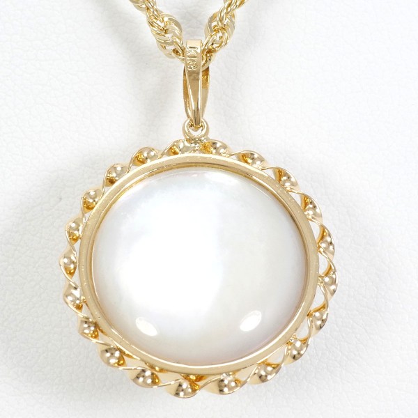 K18 18金 YG イエローゴールド ネックレス マベパール(真珠) ジュエリー 中古 K18 18金 YG イエローゴールド ネックレス マベパール(真珠) ジュエリー 中古