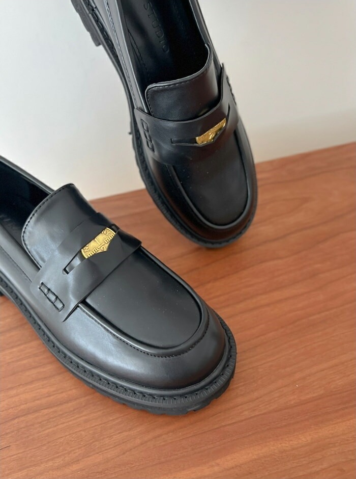 ローファー コインローファー トラックソール フラット レディース 黒 茶 ブラック ブラウン 歩きやすい 痛くない おじ靴 革靴 オックスフォード 靴 婦人靴 韓国 ◆トラックソールコインローファー