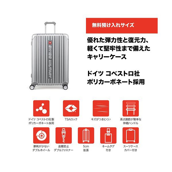 エム/エス/シーSWISS MILITARY CYGNUS（シグナス） 98L メタルシルバー SM-A828 1台