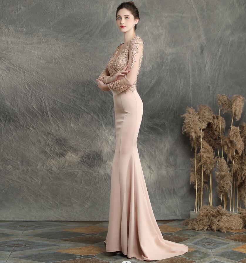 長袖ドレス 花柄 刺繍 メッシュワンピース パーティードレス ロングドレス 花嫁 ウェディングドレス イブニングドレス結婚式 演奏会 人魚マーメイド 高級感 上品