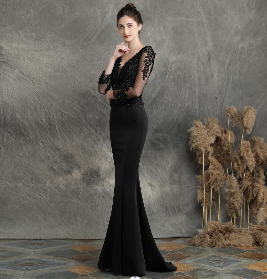 長袖ドレス 花柄 刺繍 メッシュワンピース パーティードレス ロングドレス 花嫁 ウェディングドレス イブニングドレス結婚式 演奏会 人魚マーメイド 高級感 上品