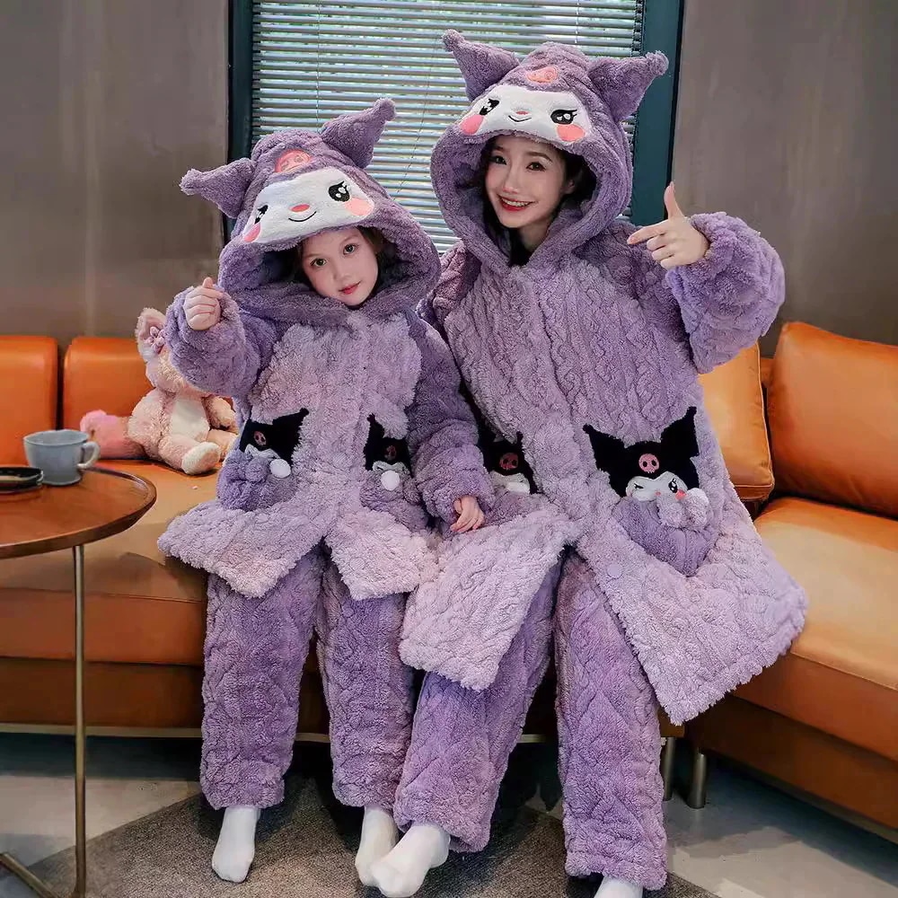 女の子のパジャマ24厚めのサンゴベルベット三層パッド入り子供の母と娘の部屋着 女の子のパジャマ24厚めのサンゴベルベット三層パッド入り子供の母と娘の部屋着