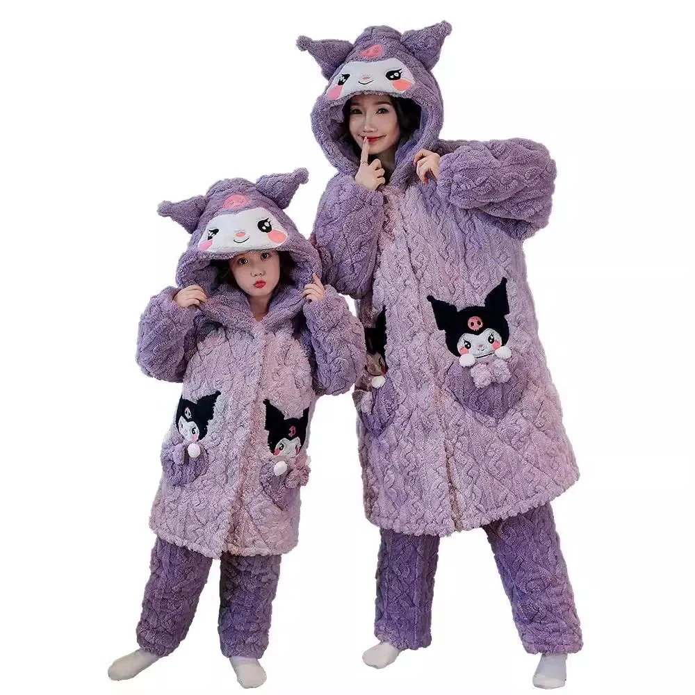 女の子のパジャマ24厚めのサンゴベルベット三層パッド入り子供の母と娘の部屋着 女の子のパジャマ24厚めのサンゴベルベット三層パッド入り子供の母と娘の部屋着