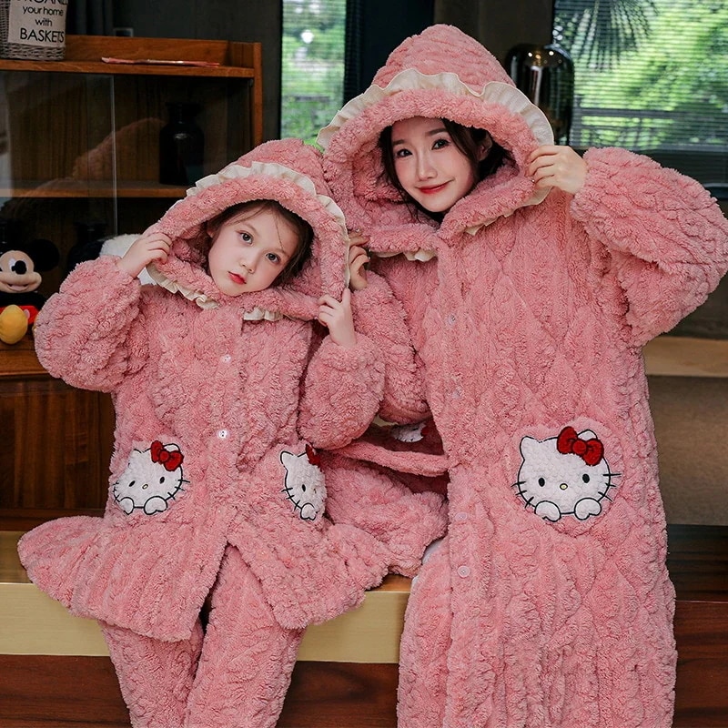 女の子のパジャマ24厚めのサンゴベルベット三層パッド入り子供の母と娘の部屋着 女の子のパジャマ24厚めのサンゴベルベット三層パッド入り子供の母と娘の部屋着