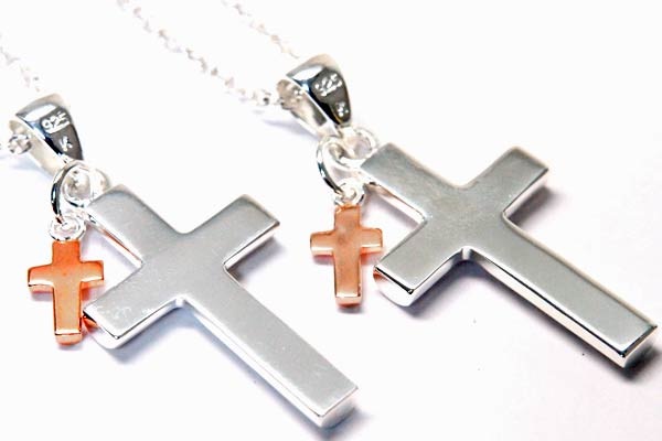 2連 ハワイアンジュエリー ペンダント ネックレス クロス 十字架 ピンクゴールド ミニチャーム レディース シルバー925 スクロール 波彫り/マイレ 葉柄彫り 2連 ハワイアンジュエリー ペンダント ネックレス クロス 十字架 ピンクゴールド ミニチャーム レディース シルバー925 スクロール 波彫り/マイレ 葉柄彫り