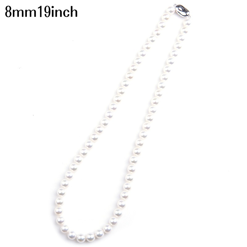 花珠高級オーロラ本貝 8mm パールネックレス ビーンズクラスプ 19インチ 19inch 50m