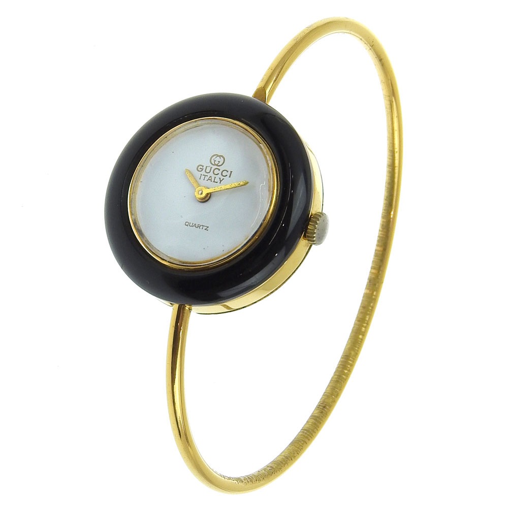 チェンジベゼル 腕時計 金メッキ クオーツ アナログ表示 レディース 白文字盤 中古品 チェンジベゼル 腕時計 金メッキ クオーツ アナログ表示 レディース 白文字盤 中古品