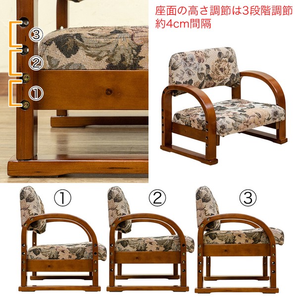 新仕様！ラクラク座椅子 Fabric BR/FL/GR - 小型で持ち運び便利な