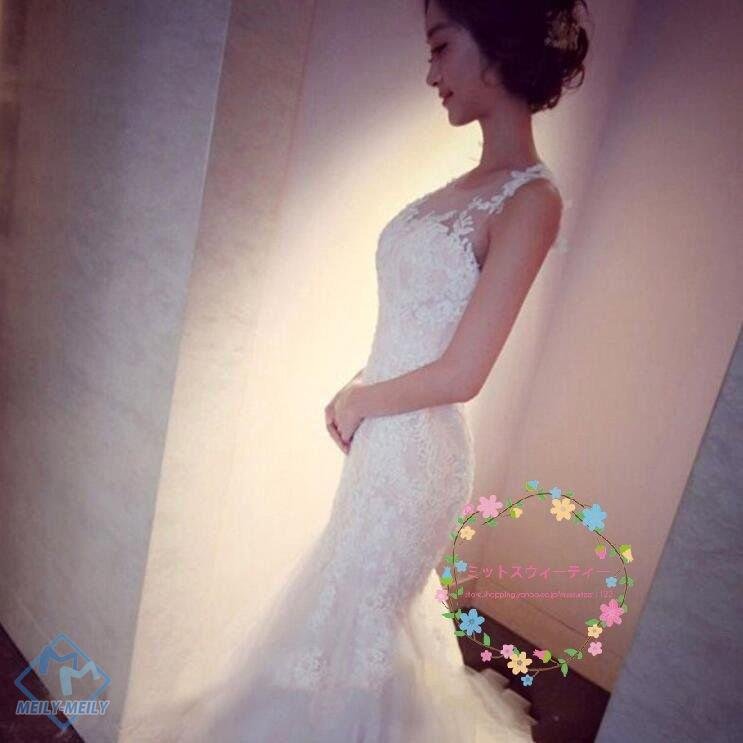 マーメイドラインドレス 白 二次会 安い 花嫁 長袖 ウエディングドレス 結婚式 ロングドレス 大