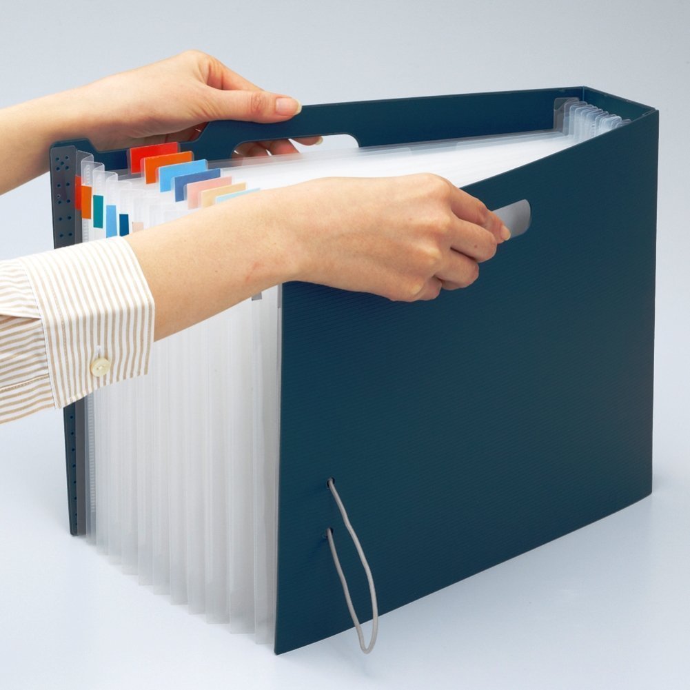 （まとめ買い）ドキュメントボックス A4 ヨコ ネイビー F-7691-11 [x3]