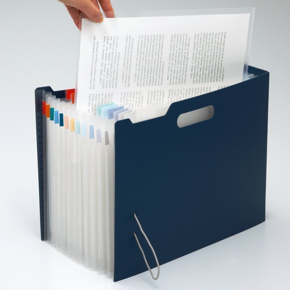 （まとめ買い）ドキュメントボックス A4 ヨコ ネイビー F-7691-11 [x3]