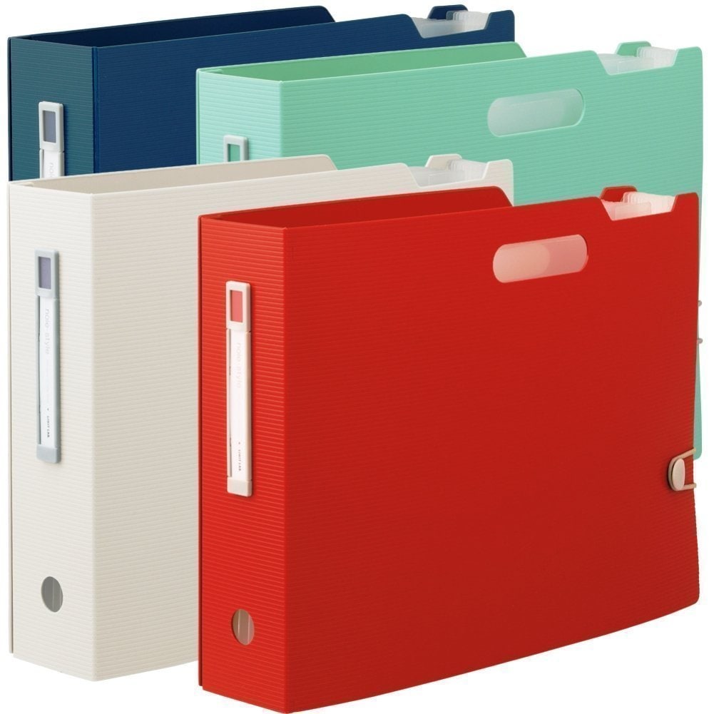 （まとめ買い）ドキュメントボックス A4 ヨコ ネイビー F-7691-11 [x3]