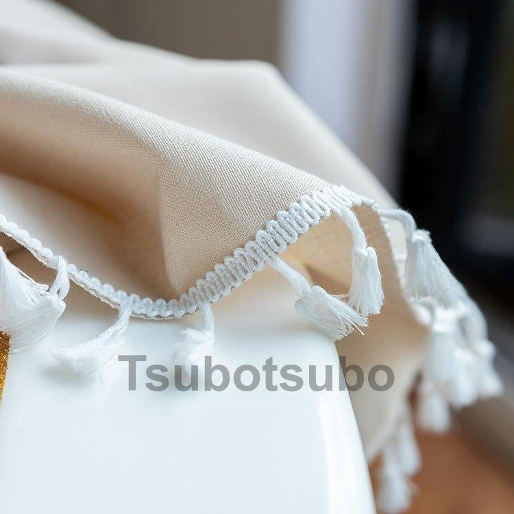 人气新作円形 純色 防水 インテリ テーブルカバー 汚れ防止 テーブルクロス 風 フリンジ裾 丸形 耐熱