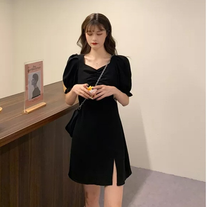 スカート パンツ ミニ ミニ丈 膝丈 ひざ丈 袖あり 半袖 パフスリーブ 襟なし ペンタゴンネック 細身 ストレート ハイウエスト かわいい シンプル 大人 おしゃれ お洒落 かっこいい 大人可愛い