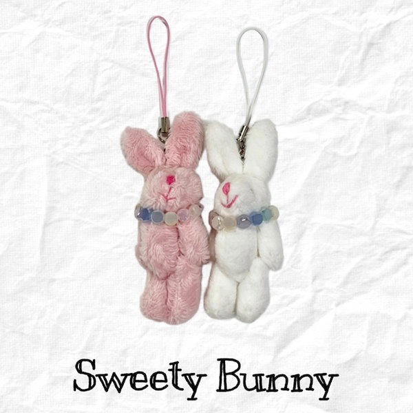 [CANDY CHIC] sweety bunny ウサギキーリング キチキーリング 人形 携帯ストラップ 人形キーリング バッグキーリング