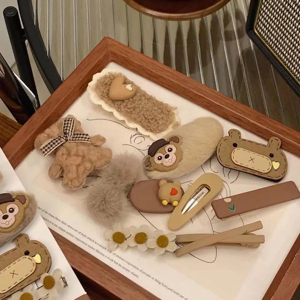 Qoo10] 漫画の子供用ぬいぐるみヘアクリップ前髪ク